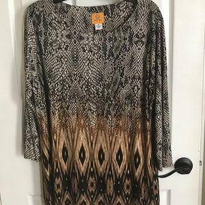 Ruby Rd. Snake Print, Ombre top, XL